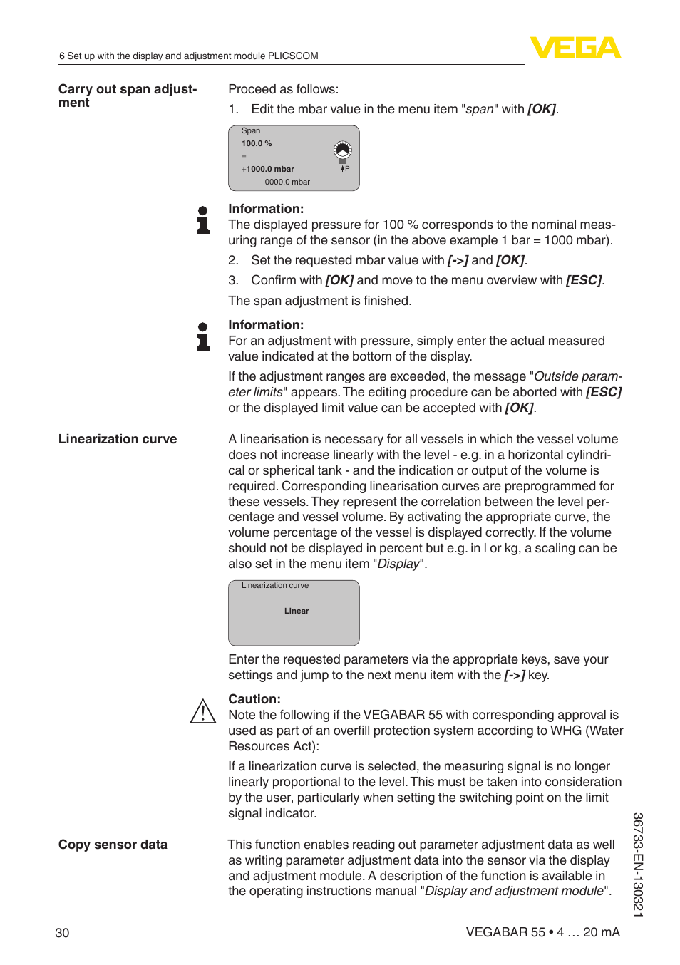 VEGA VEGABAR 55 4 … 20 mA User Manual | Page 30 / 64