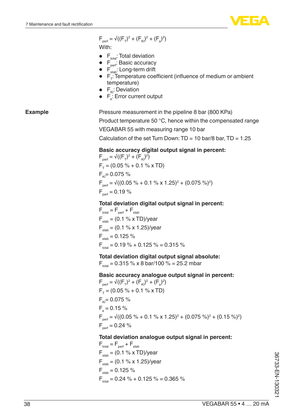 VEGA VEGABAR 55 4 … 20 mA User Manual | Page 38 / 64
