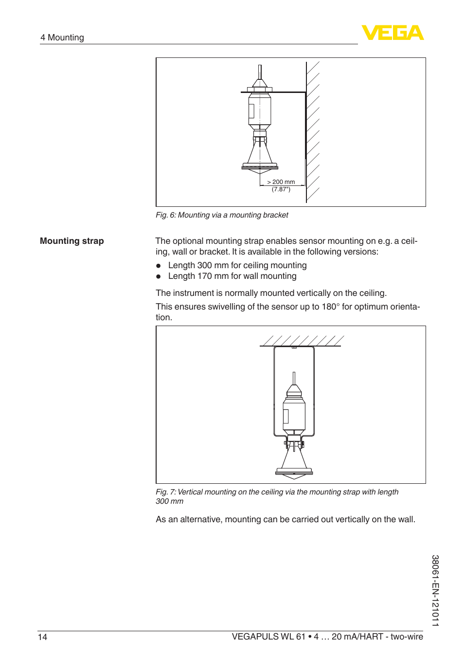 VEGA VEGAPULS WL 61 4 … 20 mA_HART - two-wire User Manual | Page 14 / 60