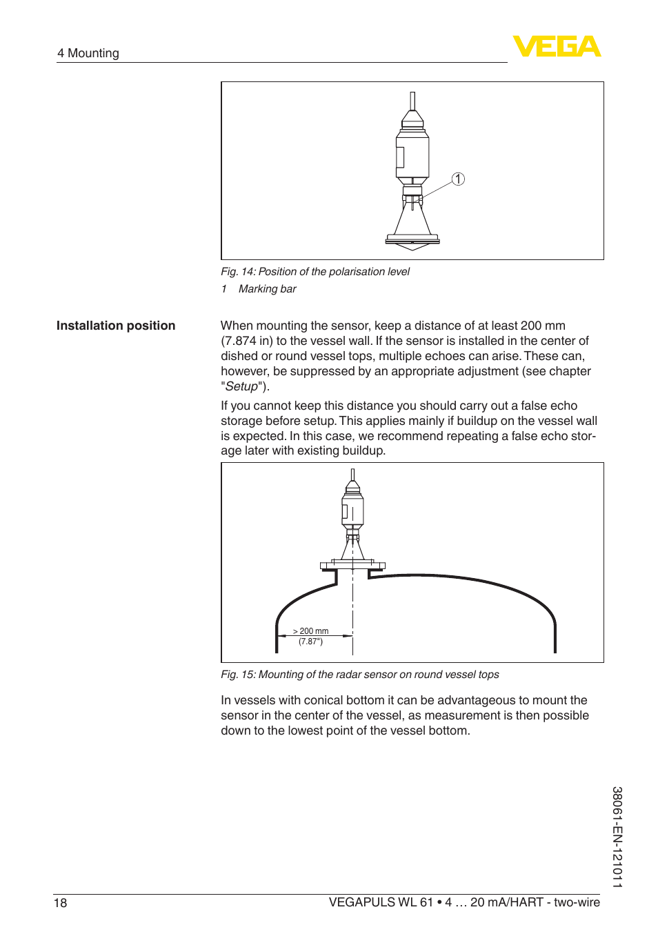 VEGA VEGAPULS WL 61 4 … 20 mA_HART - two-wire User Manual | Page 18 / 60