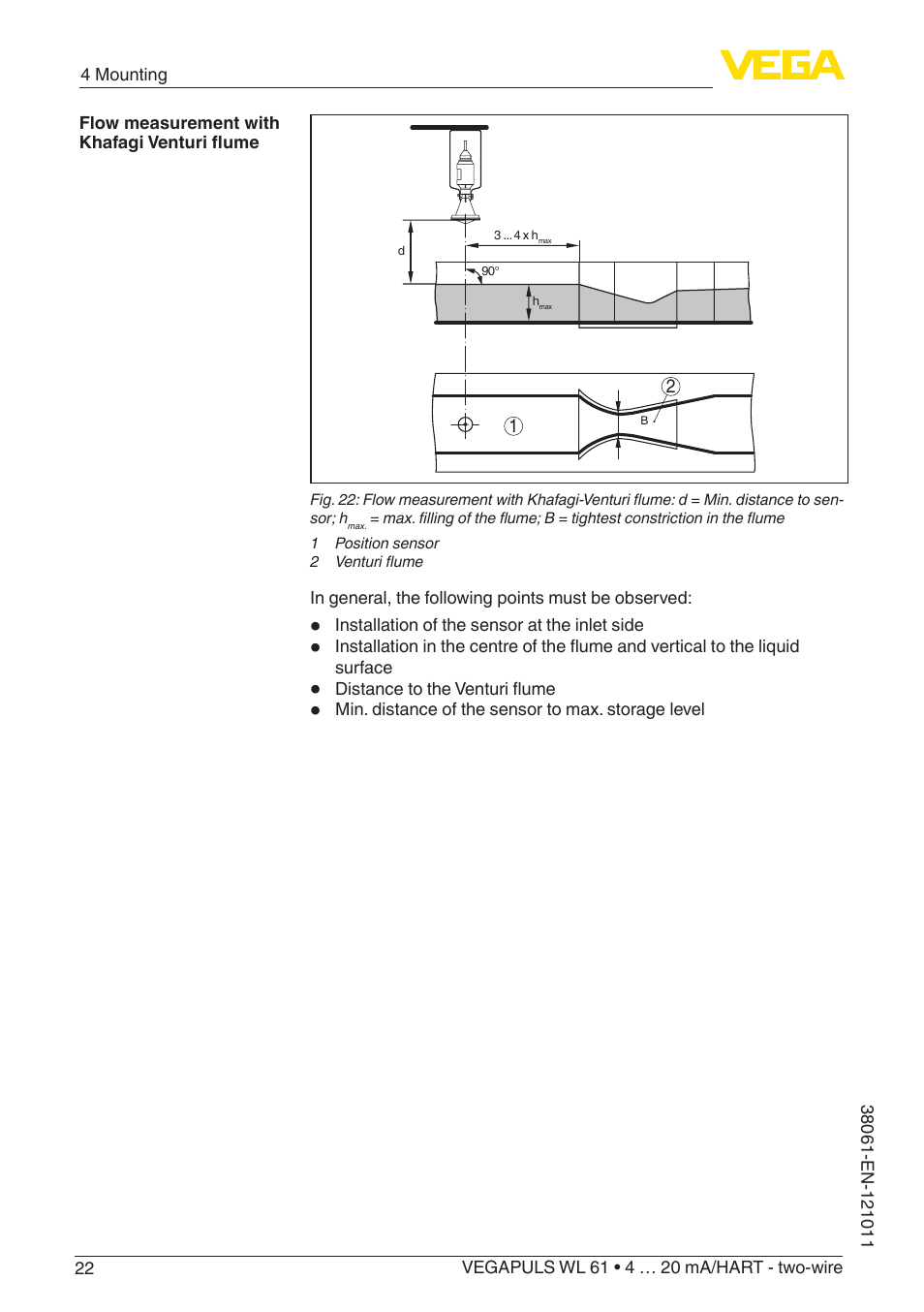 VEGA VEGAPULS WL 61 4 … 20 mA_HART - two-wire User Manual | Page 22 / 60