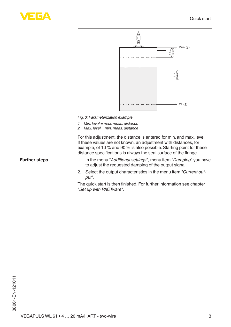 VEGA VEGAPULS WL 61 4 … 20 mA_HART - two-wire User Manual | Page 3 / 60