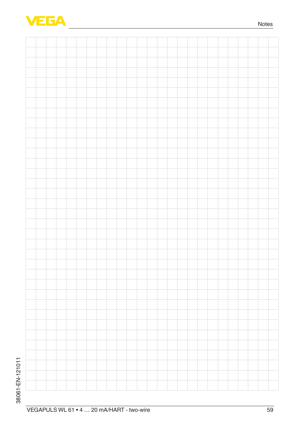 VEGA VEGAPULS WL 61 4 … 20 mA_HART - two-wire User Manual | Page 59 / 60