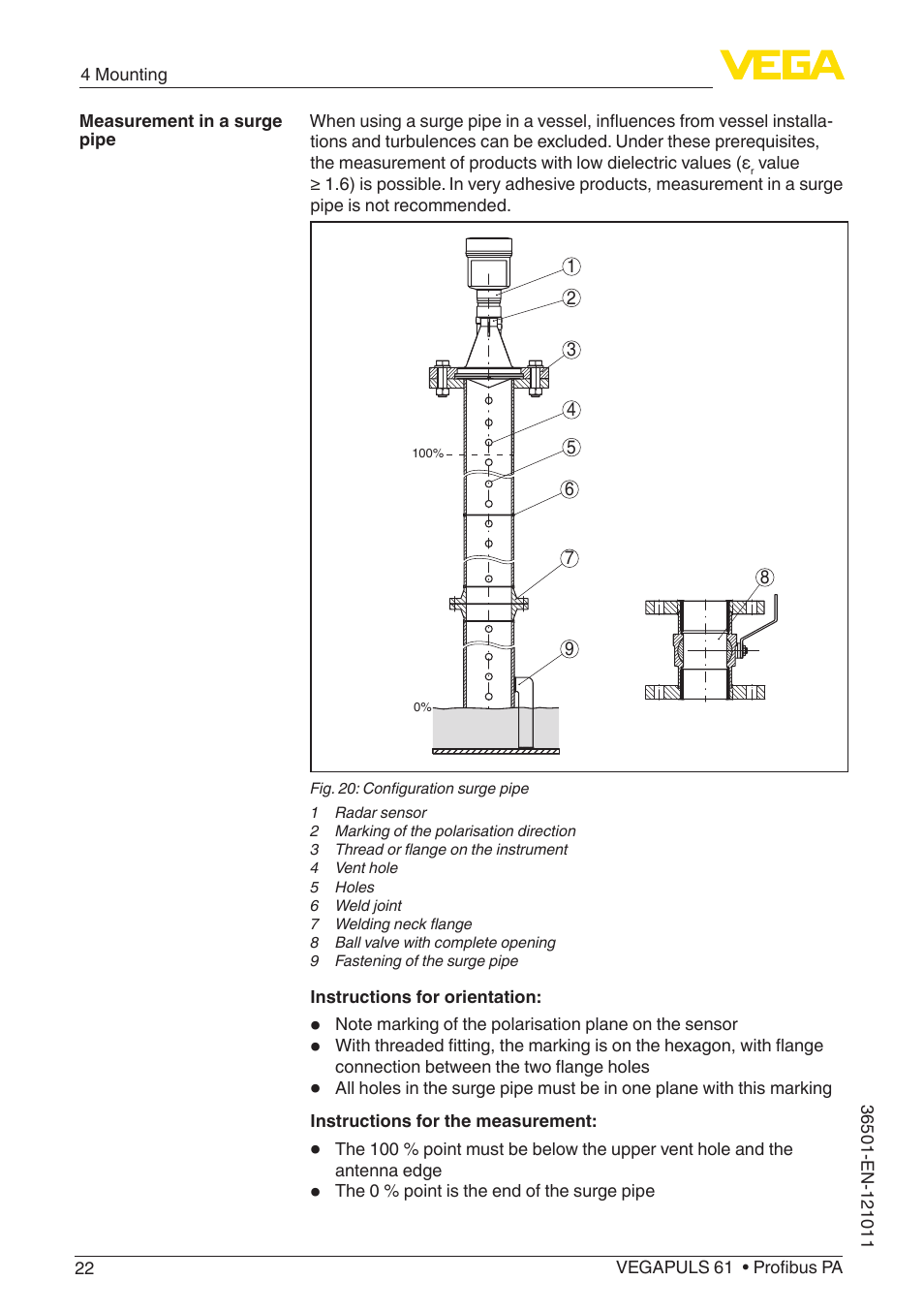 VEGA VEGAPULS 61 (≥ 2.0.0 - ≥ 4.0.0) Profibus PA User Manual | Page 22 / 88