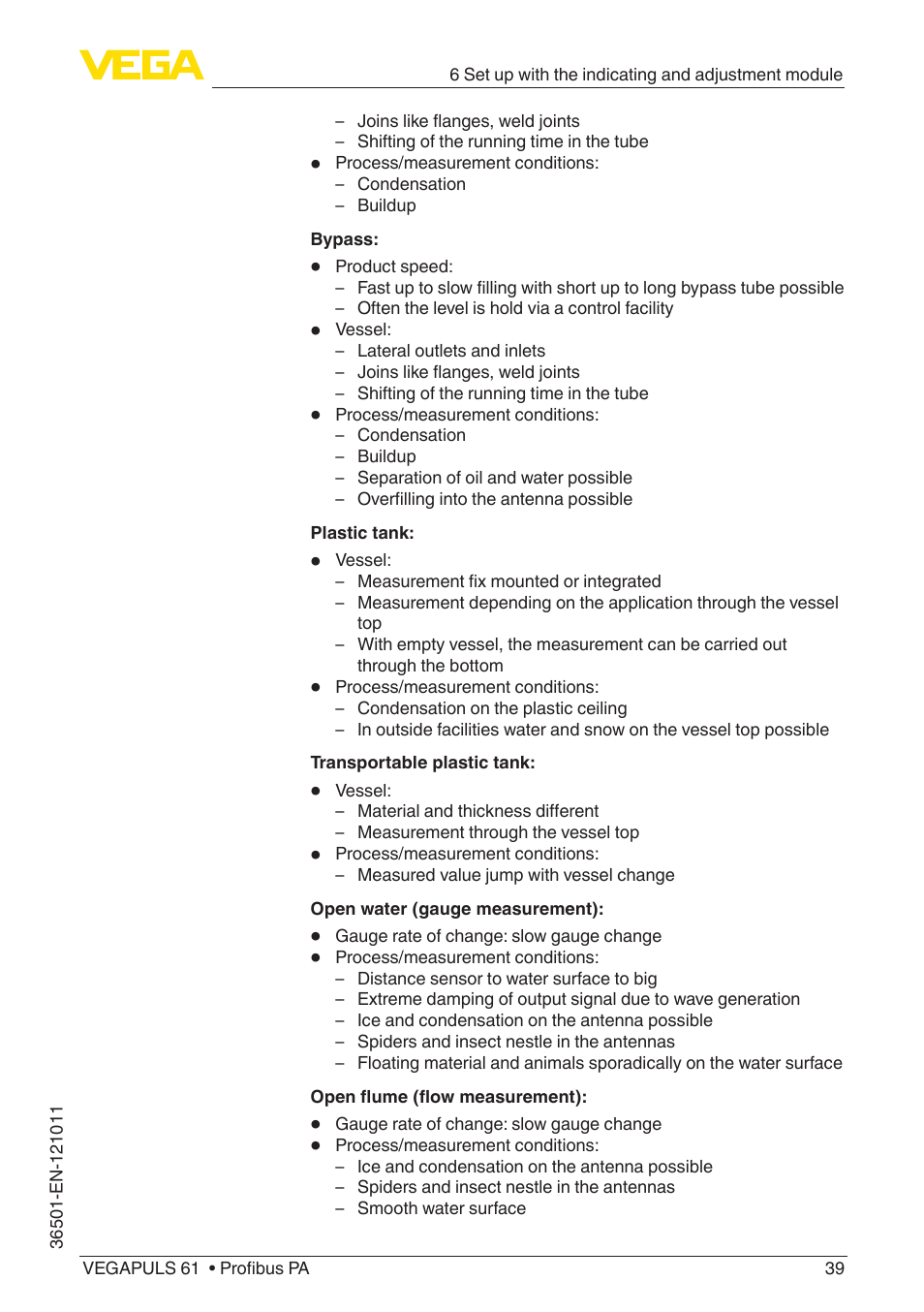 VEGA VEGAPULS 61 (≥ 2.0.0 - ≥ 4.0.0) Profibus PA User Manual | Page 39 / 88