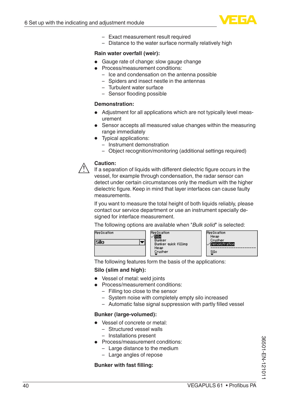 VEGA VEGAPULS 61 (≥ 2.0.0 - ≥ 4.0.0) Profibus PA User Manual | Page 40 / 88