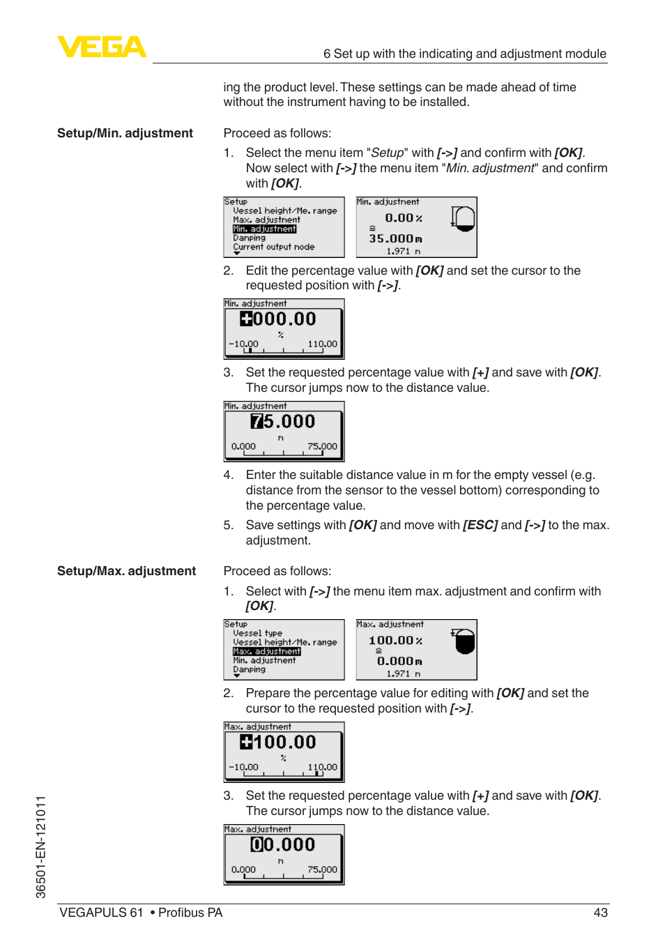 VEGA VEGAPULS 61 (≥ 2.0.0 - ≥ 4.0.0) Profibus PA User Manual | Page 43 / 88