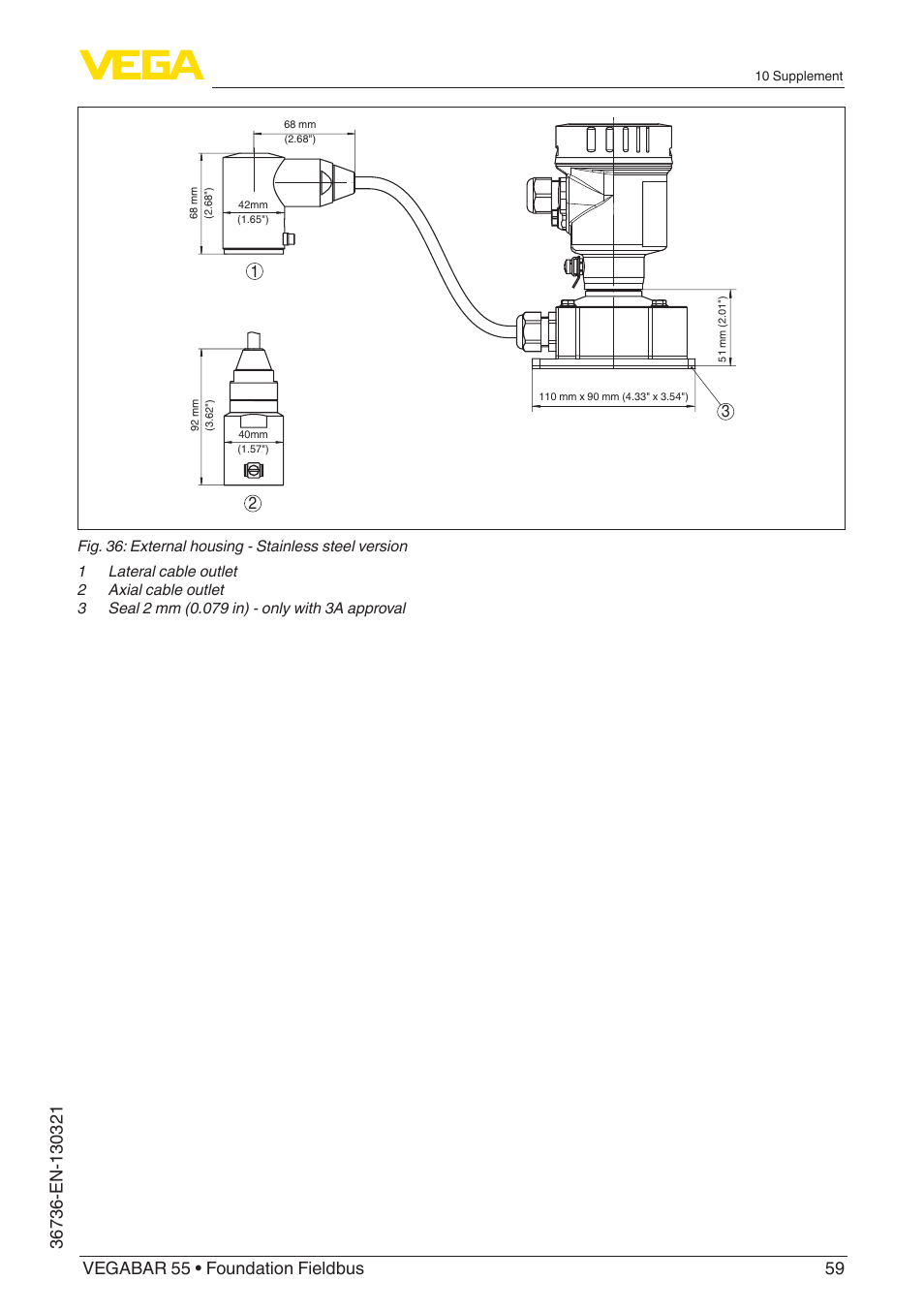 VEGA VEGABAR 55 Foundation Fieldbus User Manual | Page 59 / 68