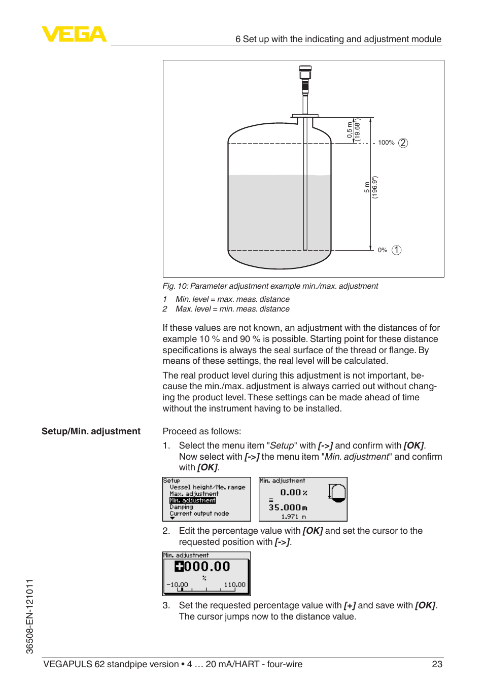 VEGA VEGAPULS 62 (≥ 2.0.0 - ≥ 4.0.0) standpipe ver. 4 … 20 mA_HART - four-wire User Manual | Page 23 / 56