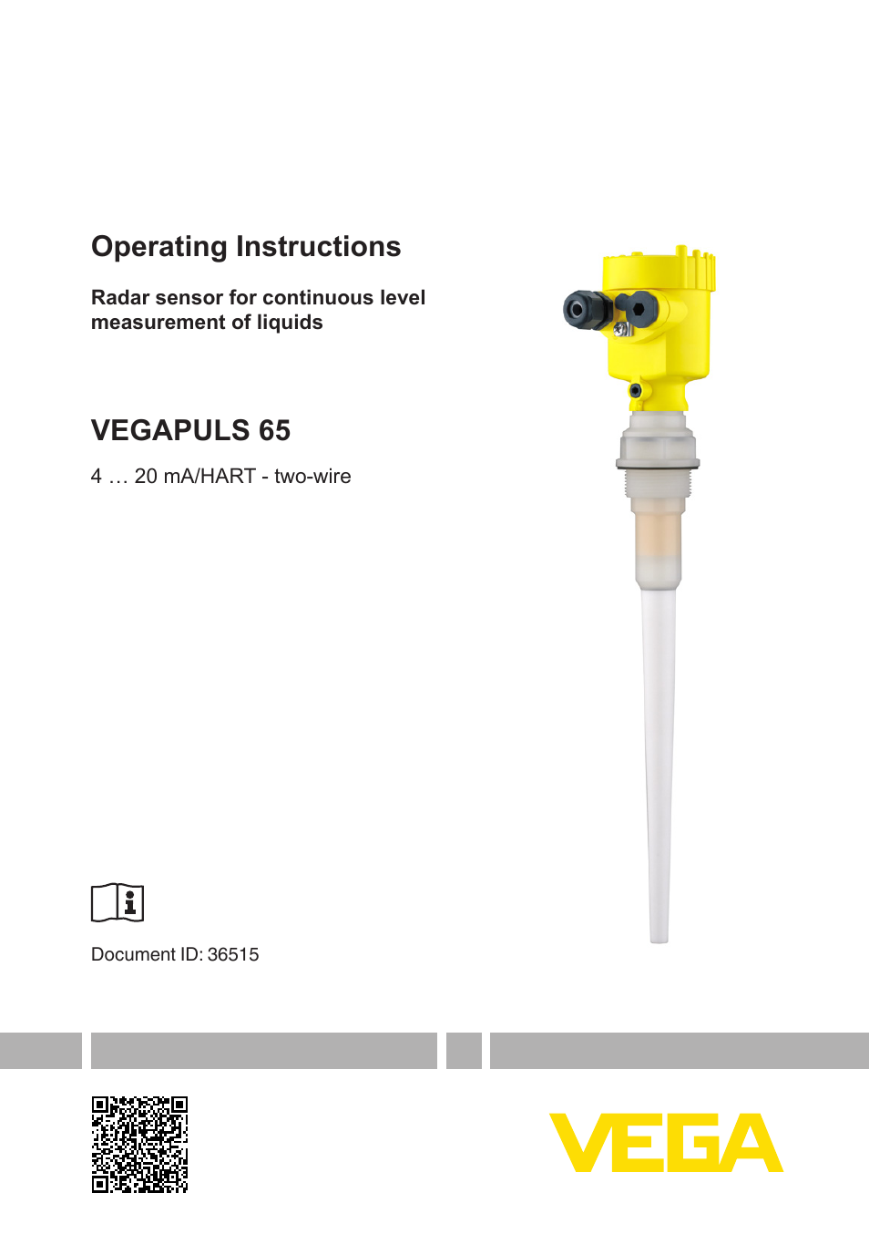 VEGA VEGAPULS 65 (≥ 2.0.0 - ≥ 4.0.0) 4 … 20 mA_HART - two-wire User Manual | 72 pages