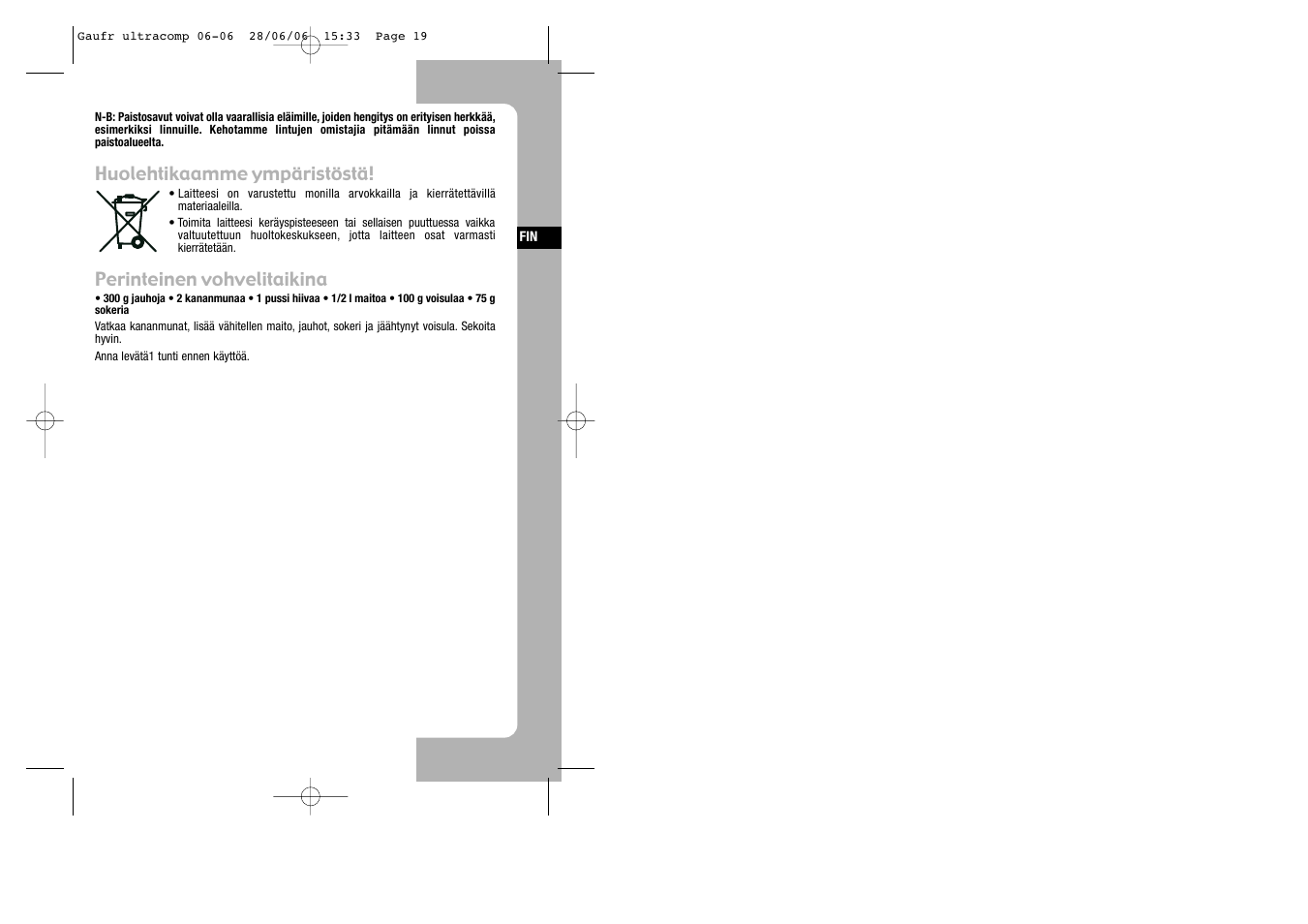 Tefal WD 300034 ULTRACOMPACT User Manual | Page 19 / 71