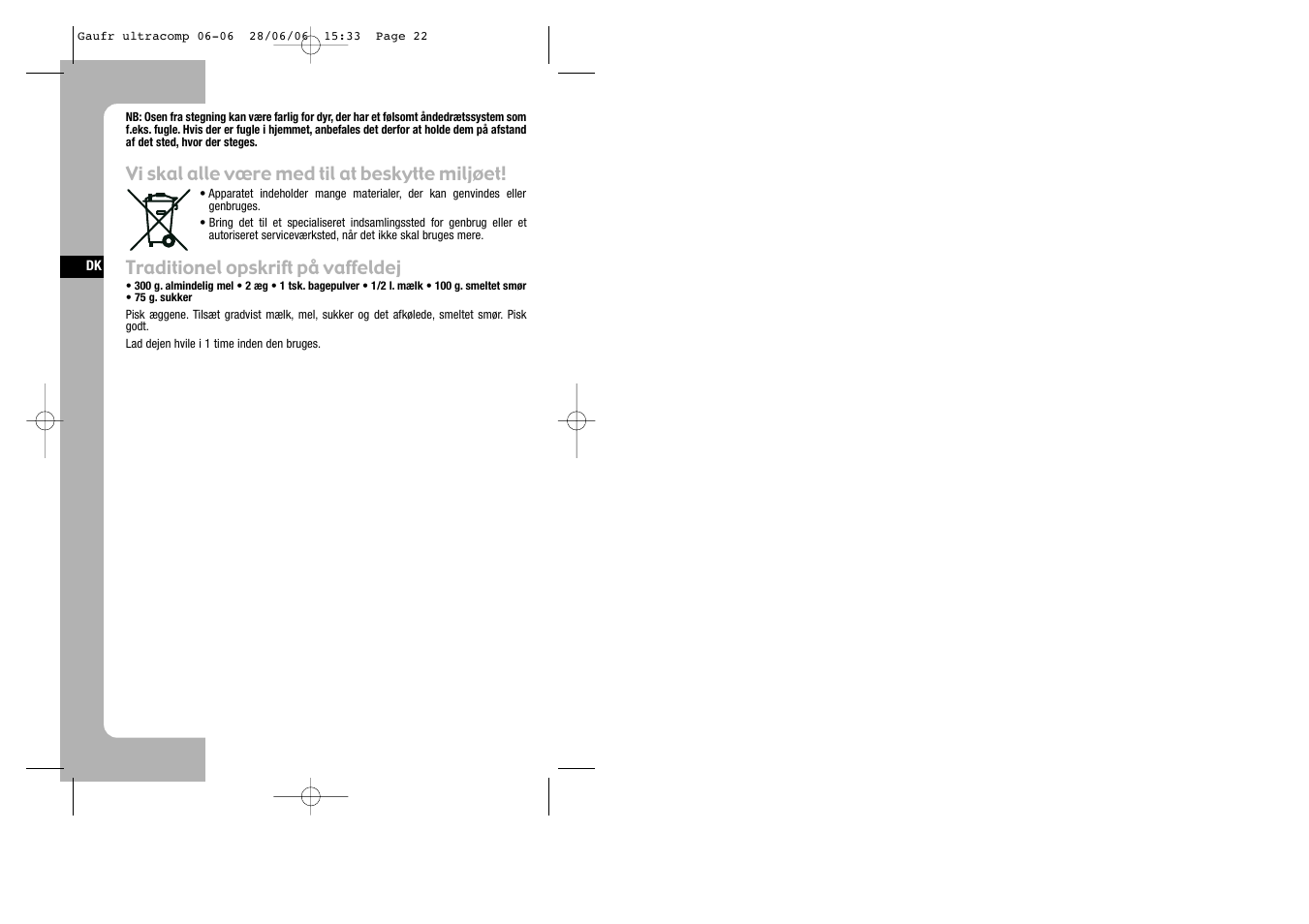 Tefal WD 300034 ULTRACOMPACT User Manual | Page 22 / 71