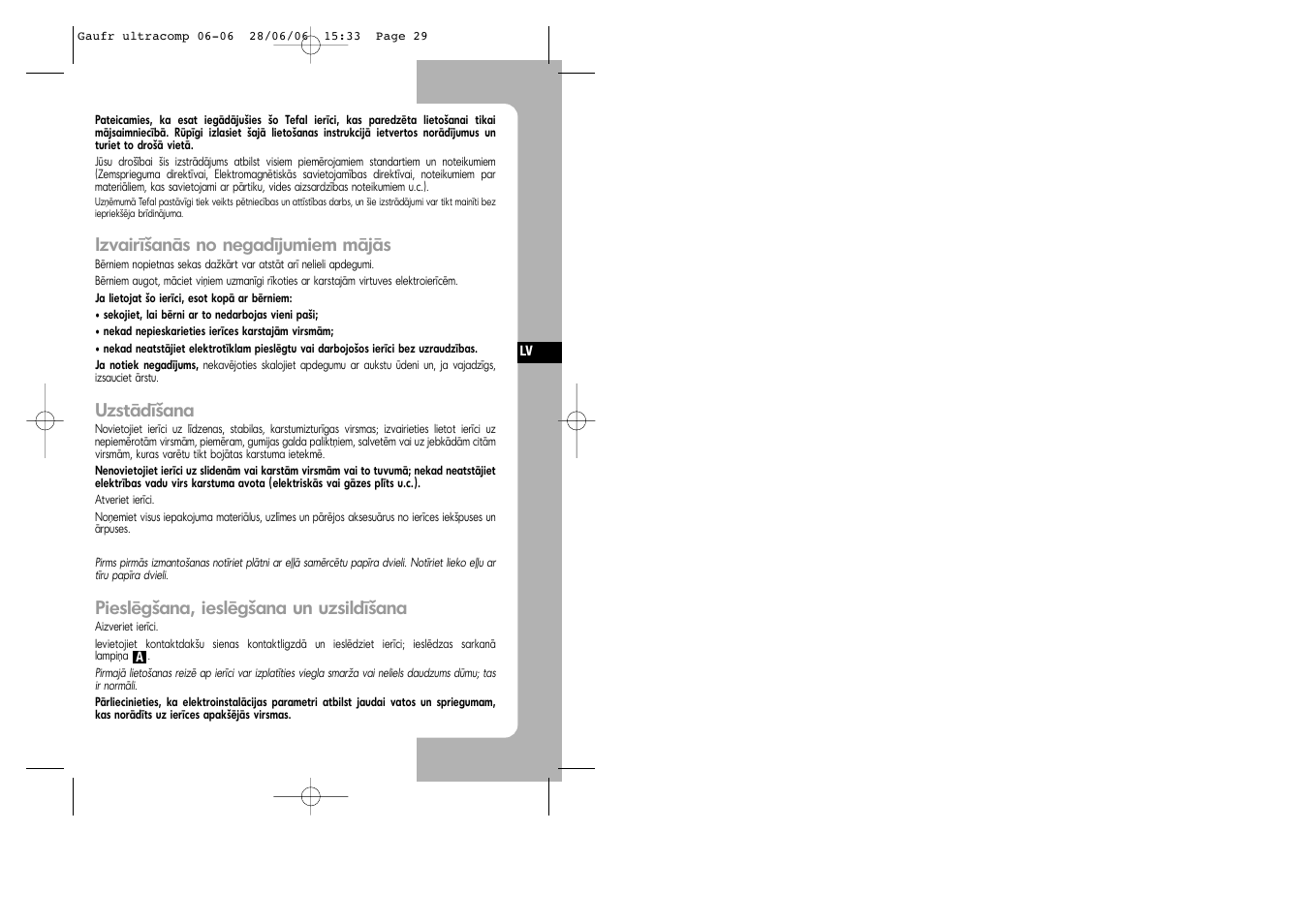 Latvian | Tefal WD 300034 ULTRACOMPACT User Manual | Page 29 / 71