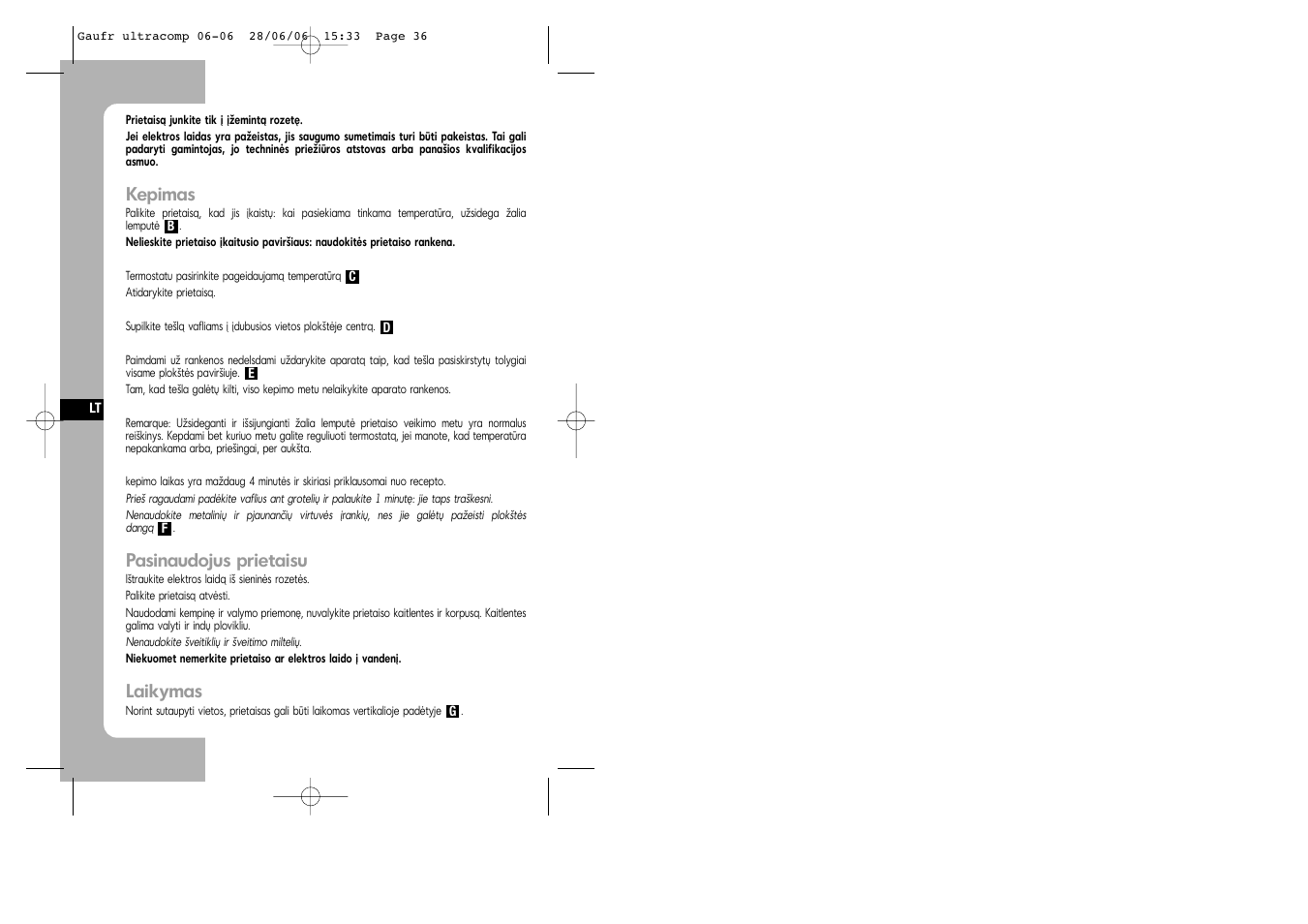 Tefal WD 300034 ULTRACOMPACT User Manual | Page 36 / 71