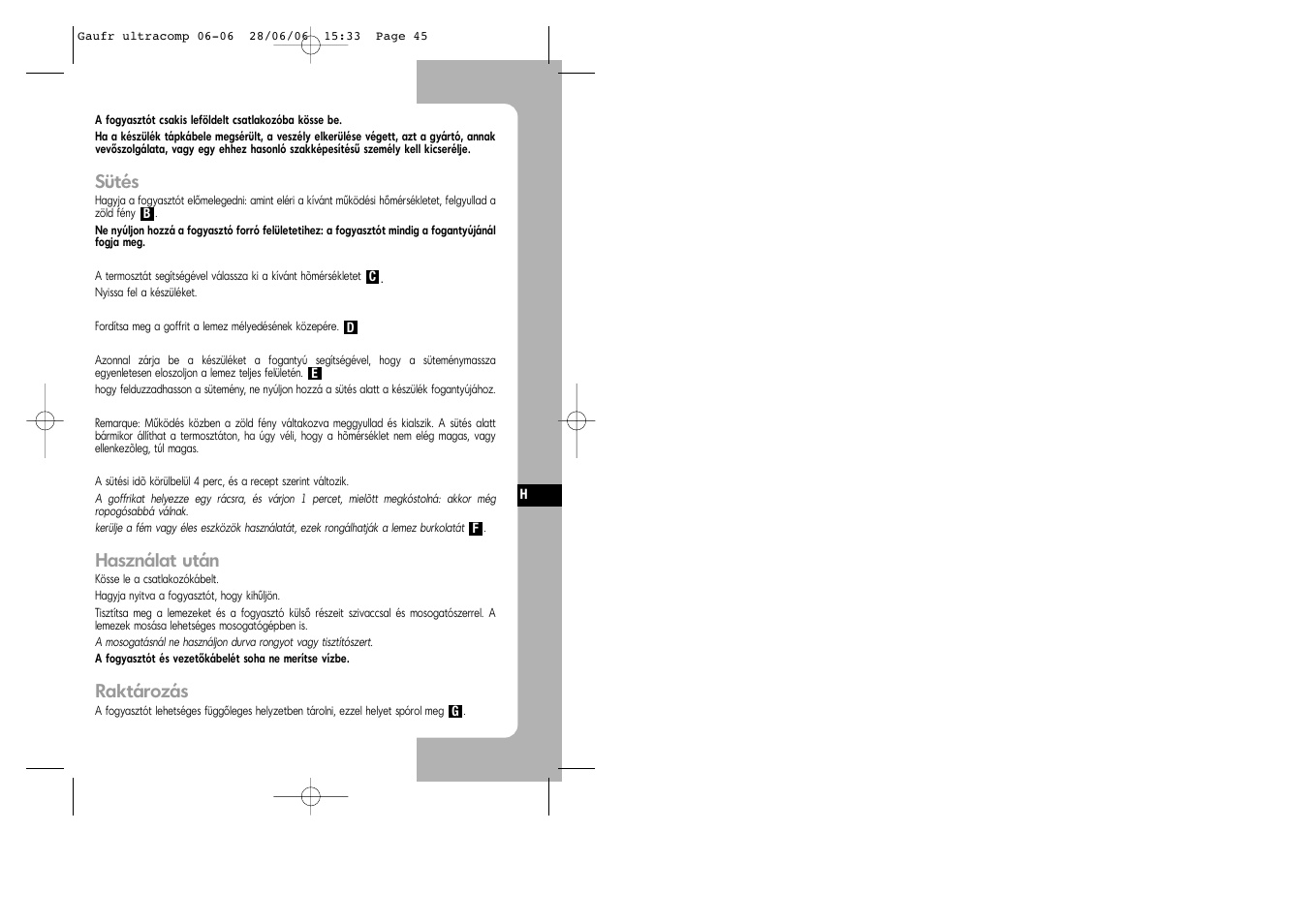 Tefal WD 300034 ULTRACOMPACT User Manual | Page 45 / 71