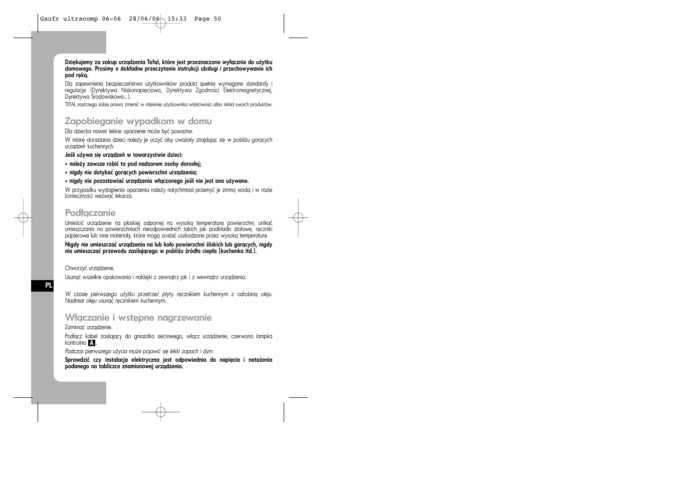 Polish | Tefal WD 300034 ULTRACOMPACT User Manual | Page 50 / 71