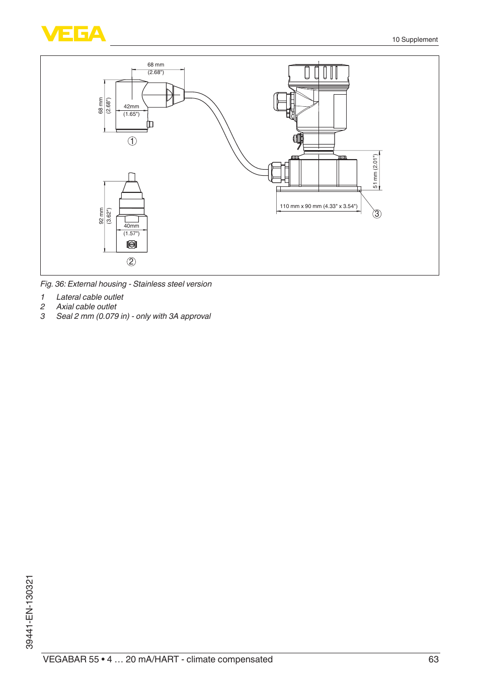 VEGA VEGABAR 55 4 … 20 mA_HART - climate compensated User Manual | Page 63 / 72