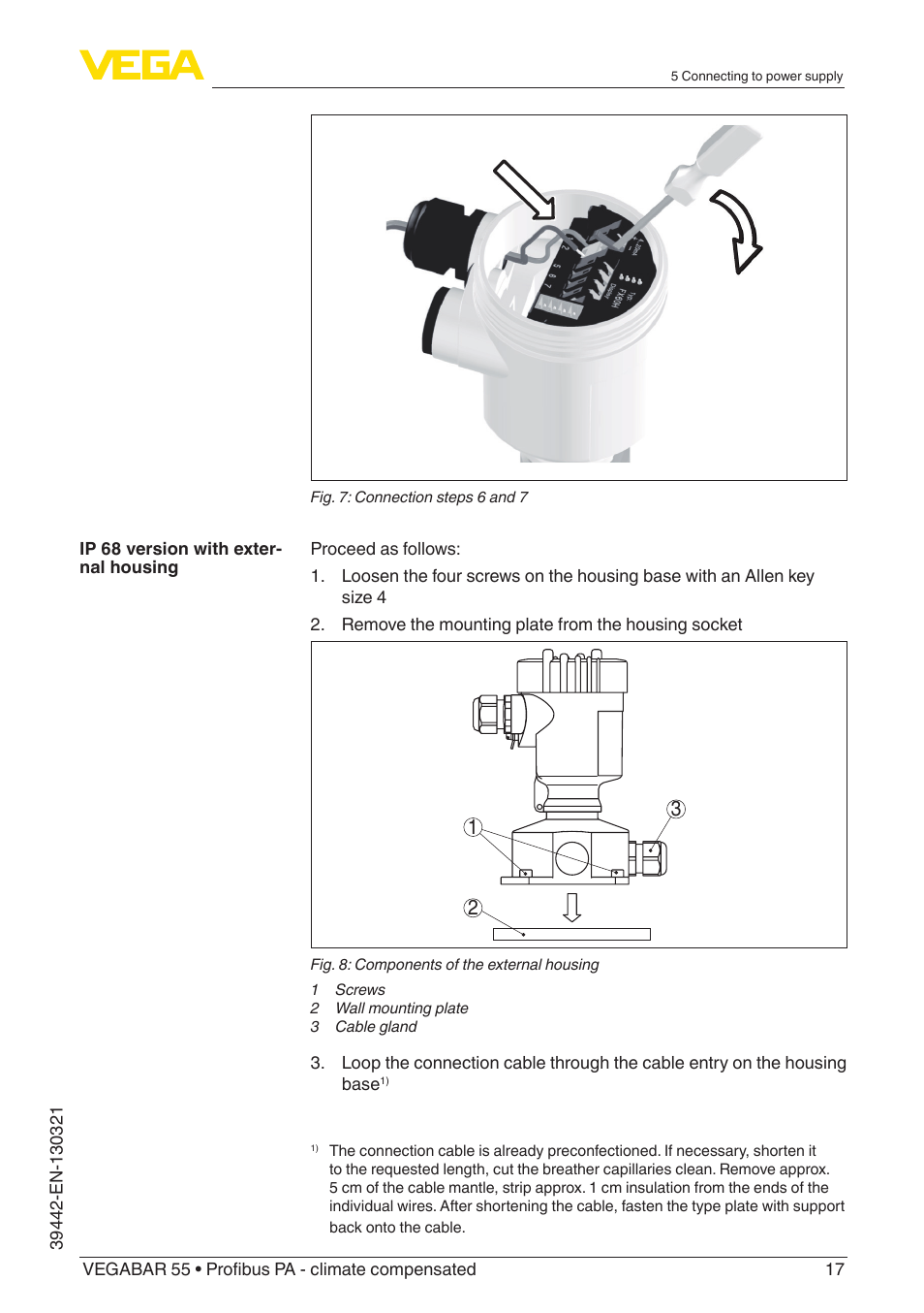 VEGA VEGABAR 55 Profibus PA - climate compensated User Manual | Page 17 / 68