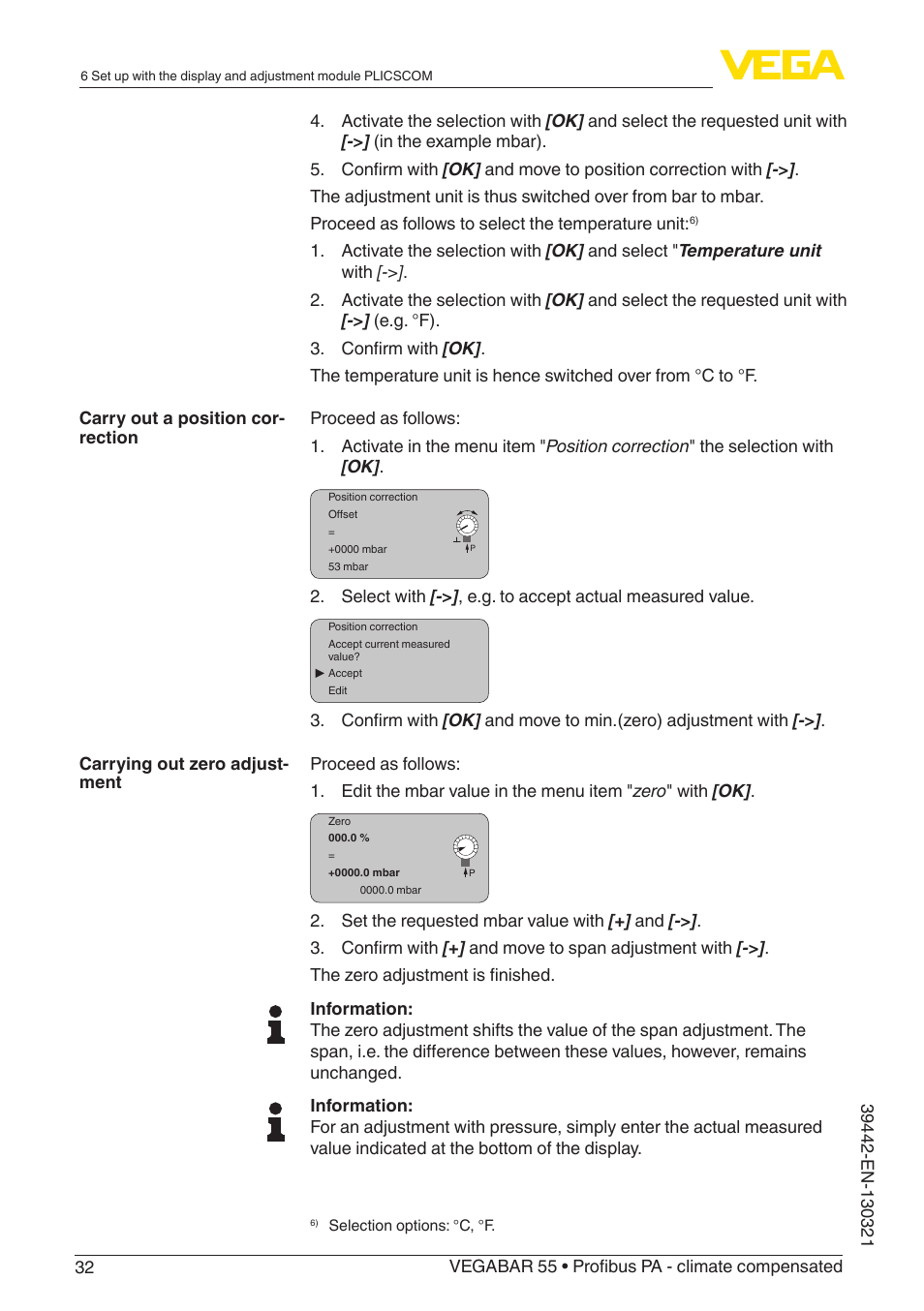 VEGA VEGABAR 55 Profibus PA - climate compensated User Manual | Page 32 / 68