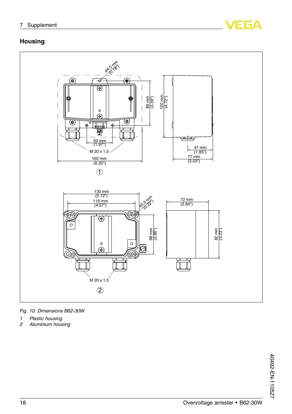 Housing | VEGA B62-30W User Manual | Page 18 / 20