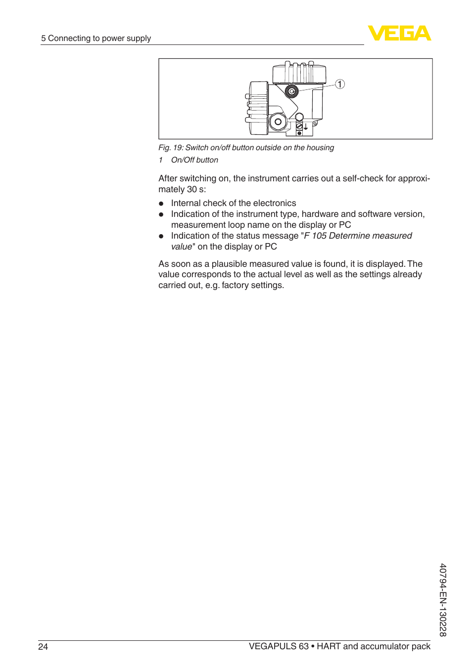 VEGA VEGAPULS 63 (≥ 2.0.0 - ≥ 4.0.0) HART and accumulator pack User Manual | Page 24 / 72