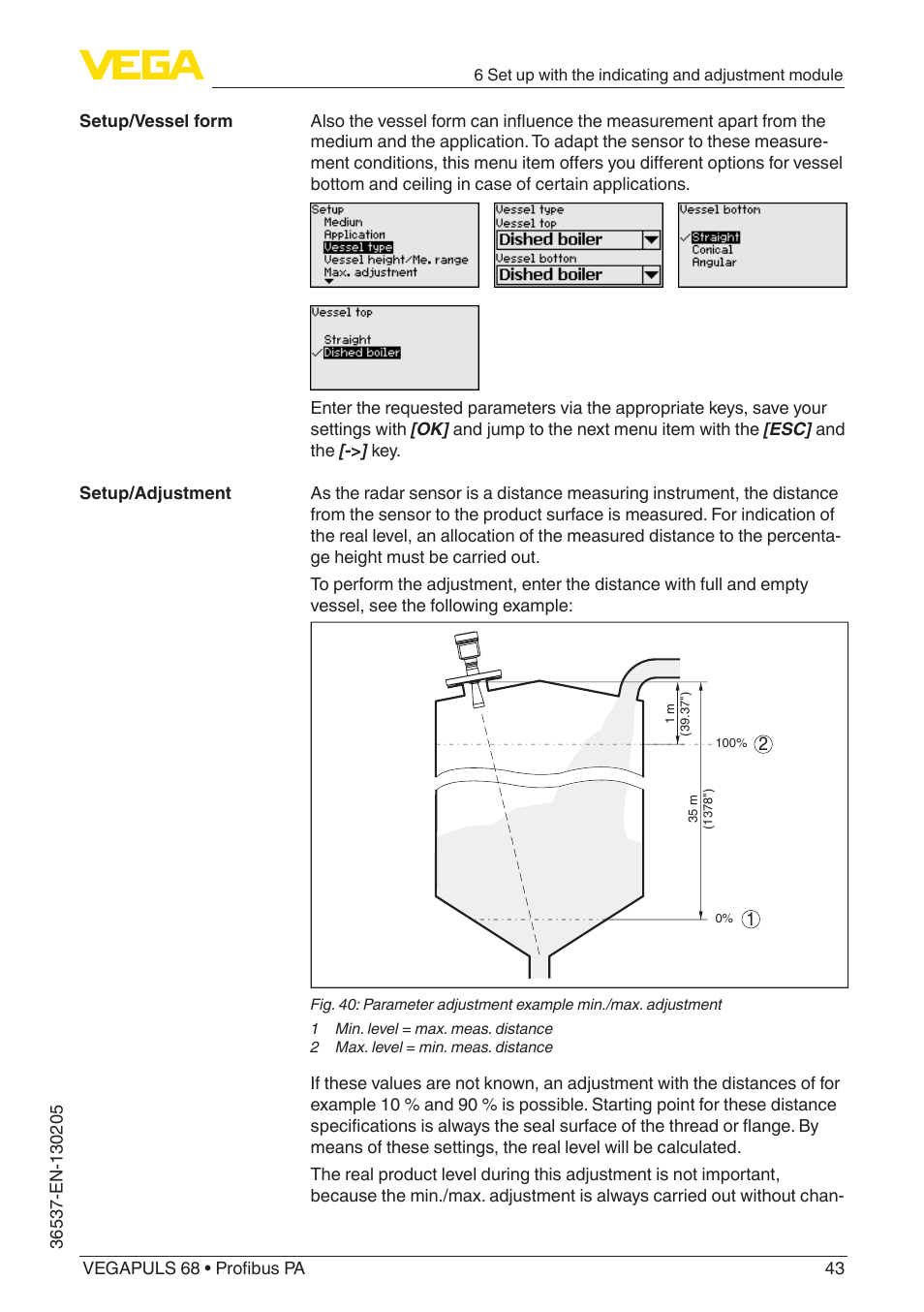 VEGA VEGAPULS 68 (≥ 2.0.0 - ≥ 4.0.0) Profibus PA User Manual | Page 43 / 88