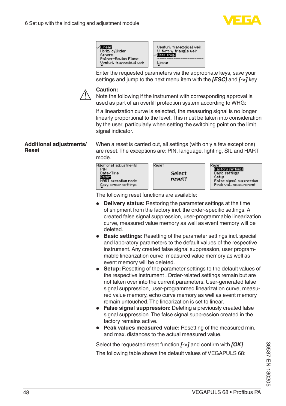 VEGA VEGAPULS 68 (≥ 2.0.0 - ≥ 4.0.0) Profibus PA User Manual | Page 48 / 88