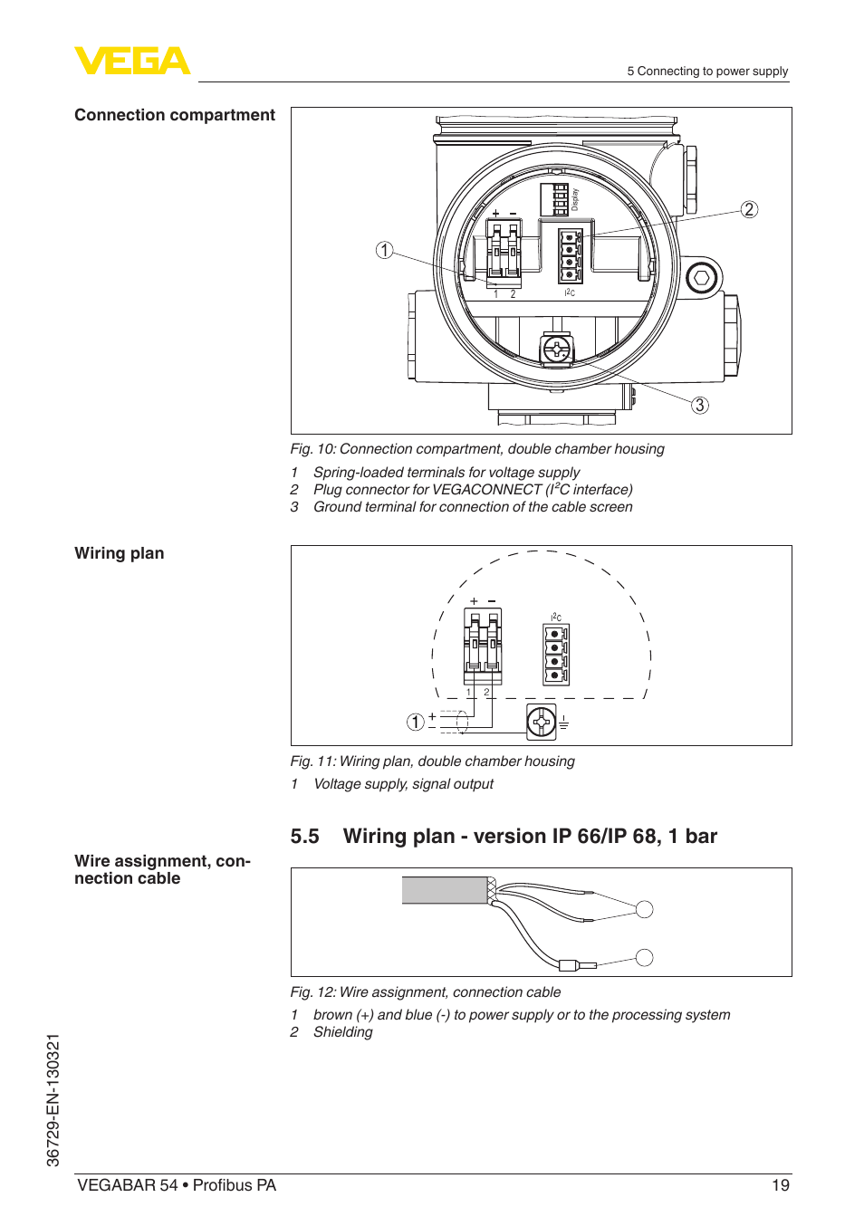 VEGA VEGABAR 54 Profibus PA User Manual | Page 19 / 68