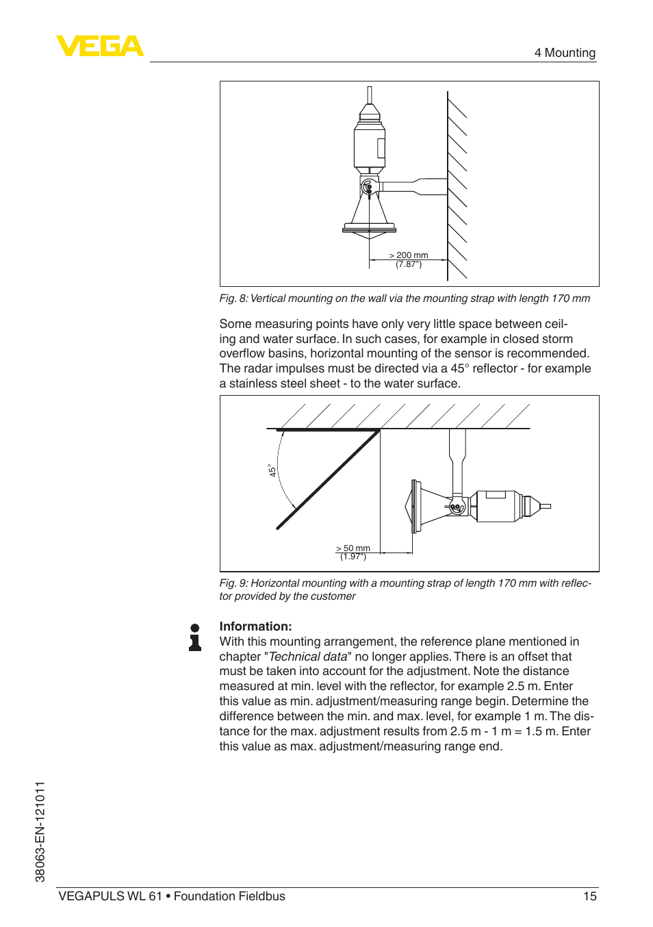 VEGA VEGAPULS WL 61 Foundation Fieldbus User Manual | Page 15 / 60