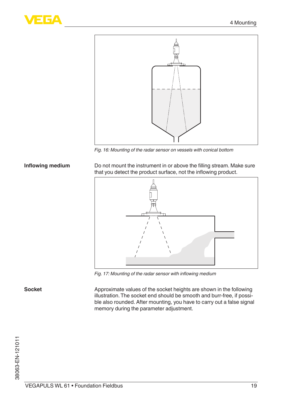 VEGA VEGAPULS WL 61 Foundation Fieldbus User Manual | Page 19 / 60