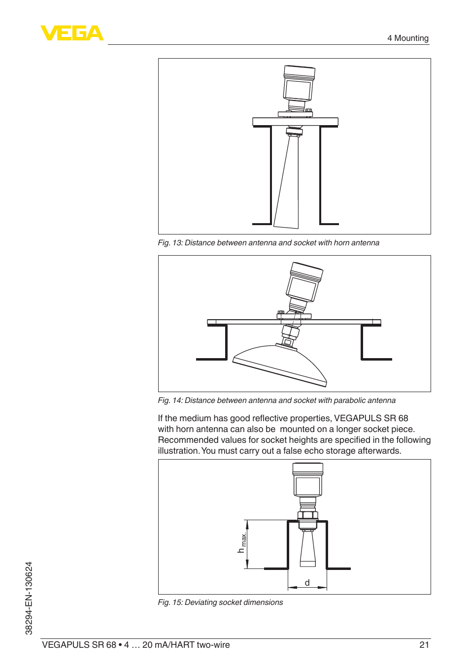 VEGA VEGAPULS SR 68 4 … 20 mA_HART two-wire User Manual | Page 21 / 88