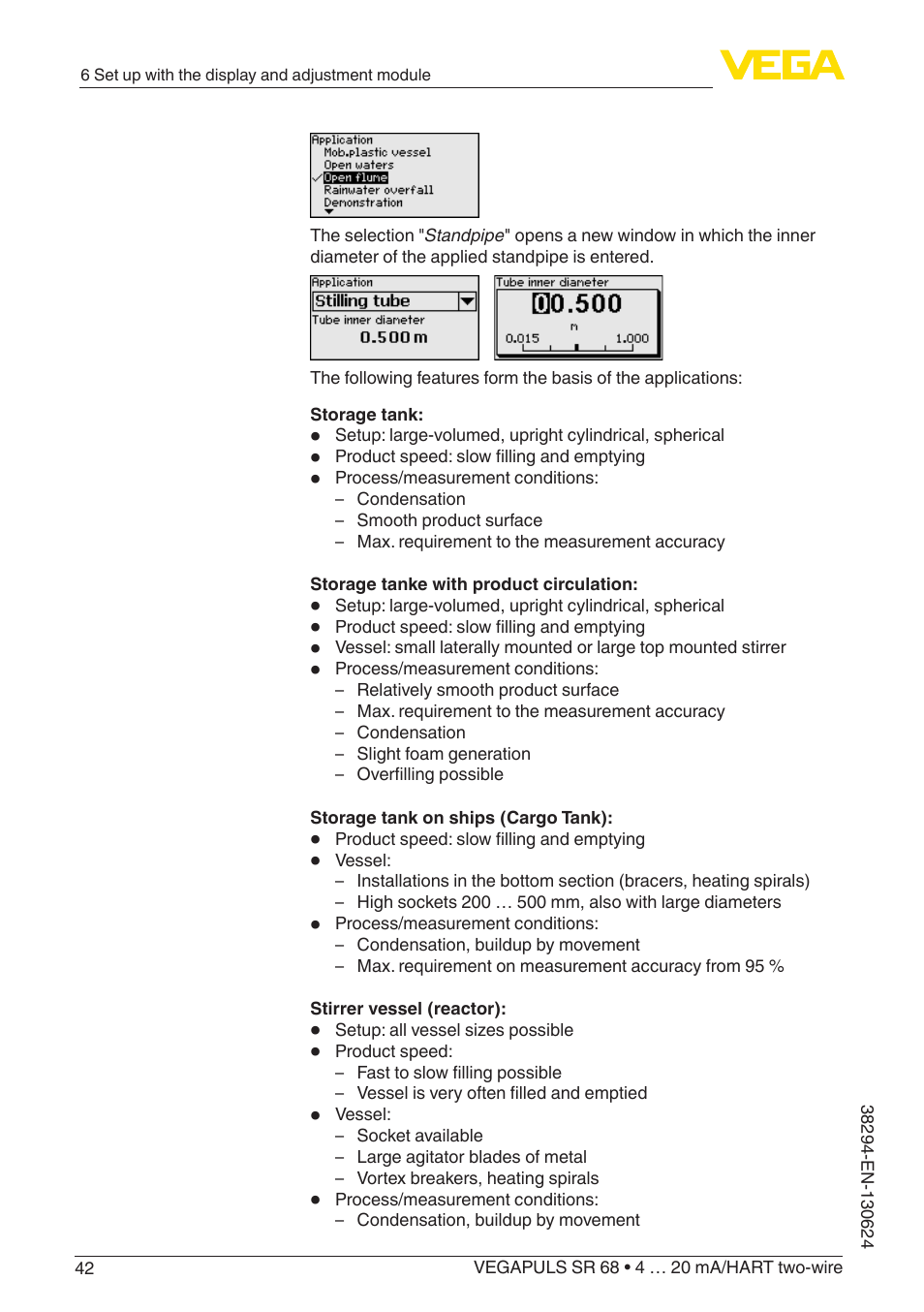 VEGA VEGAPULS SR 68 4 … 20 mA_HART two-wire User Manual | Page 42 / 88