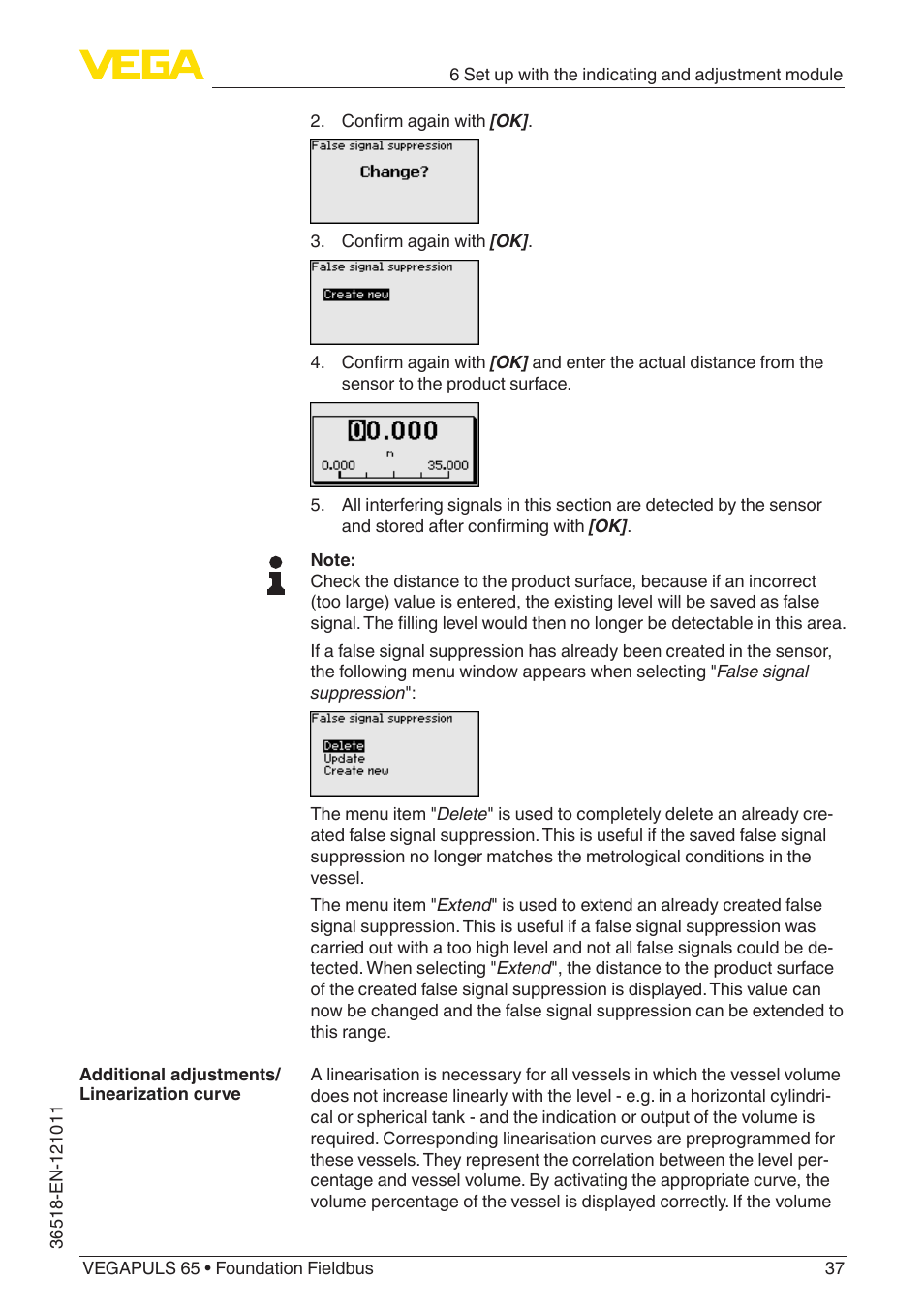 VEGA VEGAPULS 65 (≥ 2.0.0 - ≥ 4.0.0) Foundation Fieldbus User Manual | Page 37 / 72