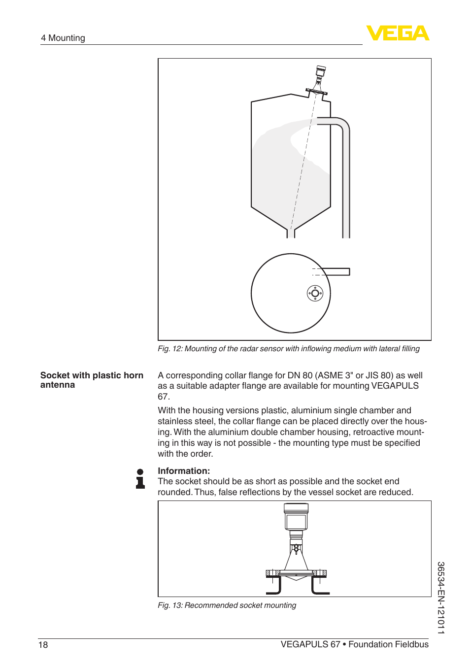 VEGA VEGAPULS 67 (≥ 2.0.0 - ≥ 4.0.0) Foundation Fieldbus User Manual | Page 18 / 84