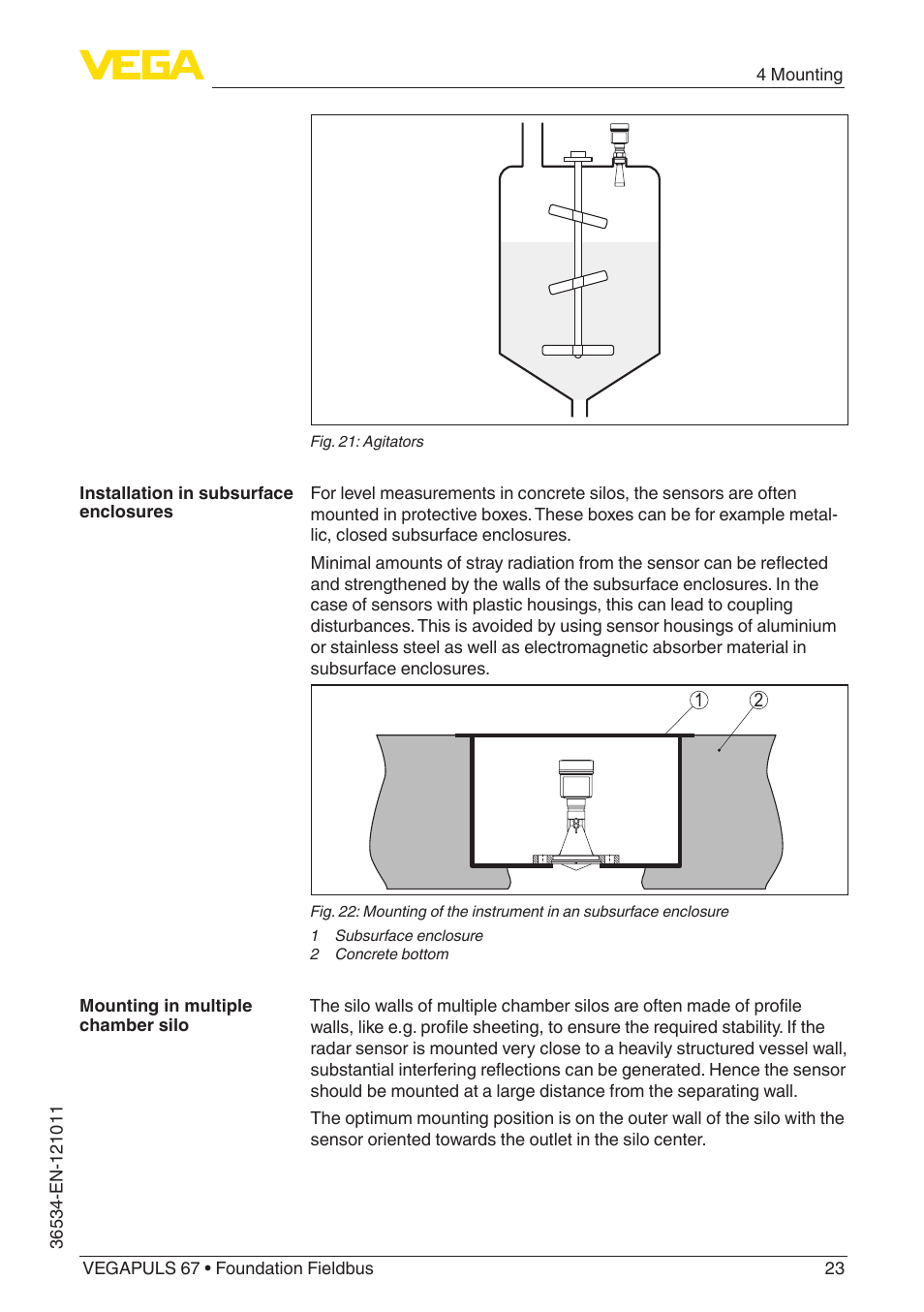 VEGA VEGAPULS 67 (≥ 2.0.0 - ≥ 4.0.0) Foundation Fieldbus User Manual | Page 23 / 84