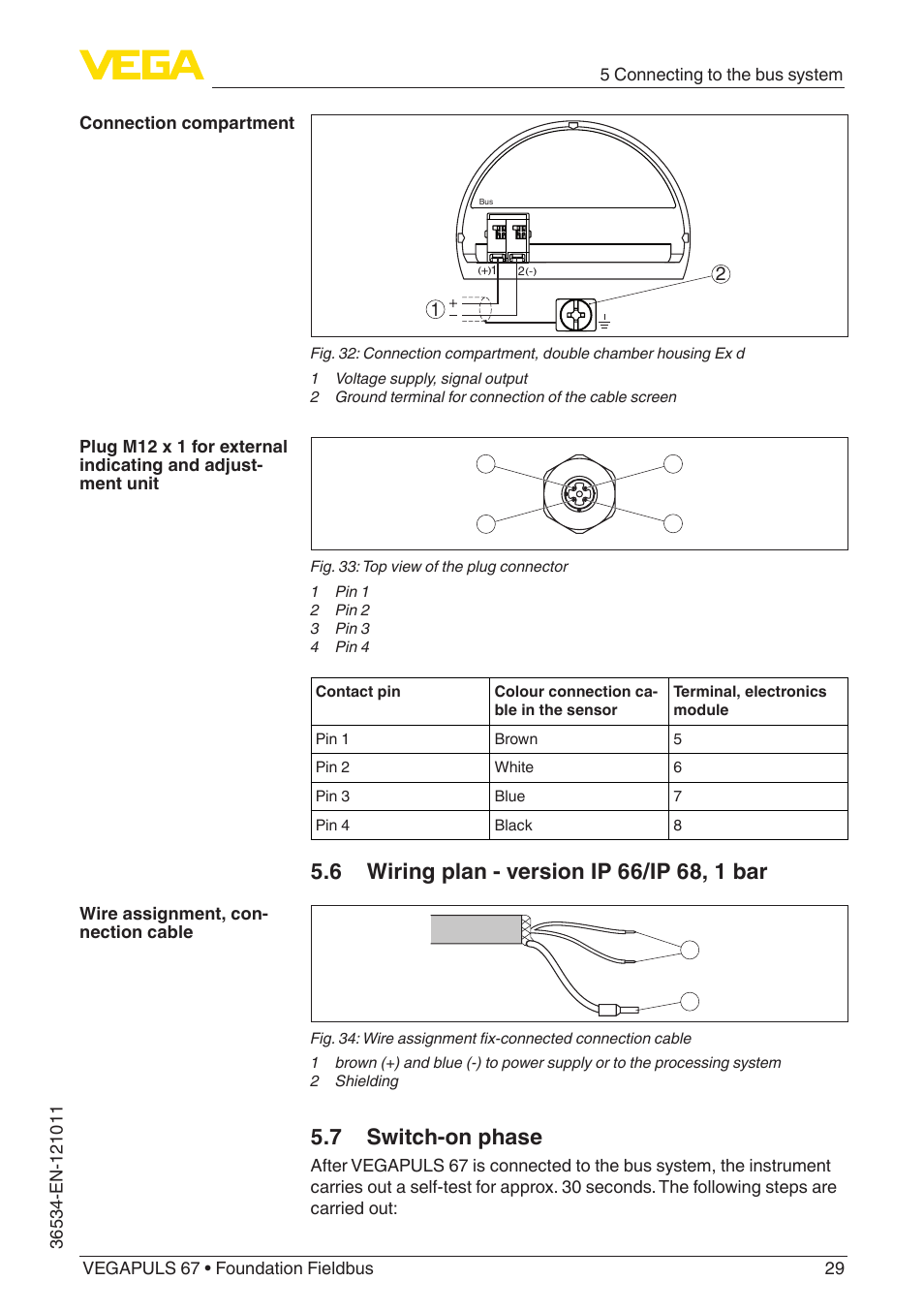 7 switch-on phase | VEGA VEGAPULS 67 (≥ 2.0.0 - ≥ 4.0.0) Foundation Fieldbus User Manual | Page 29 / 84