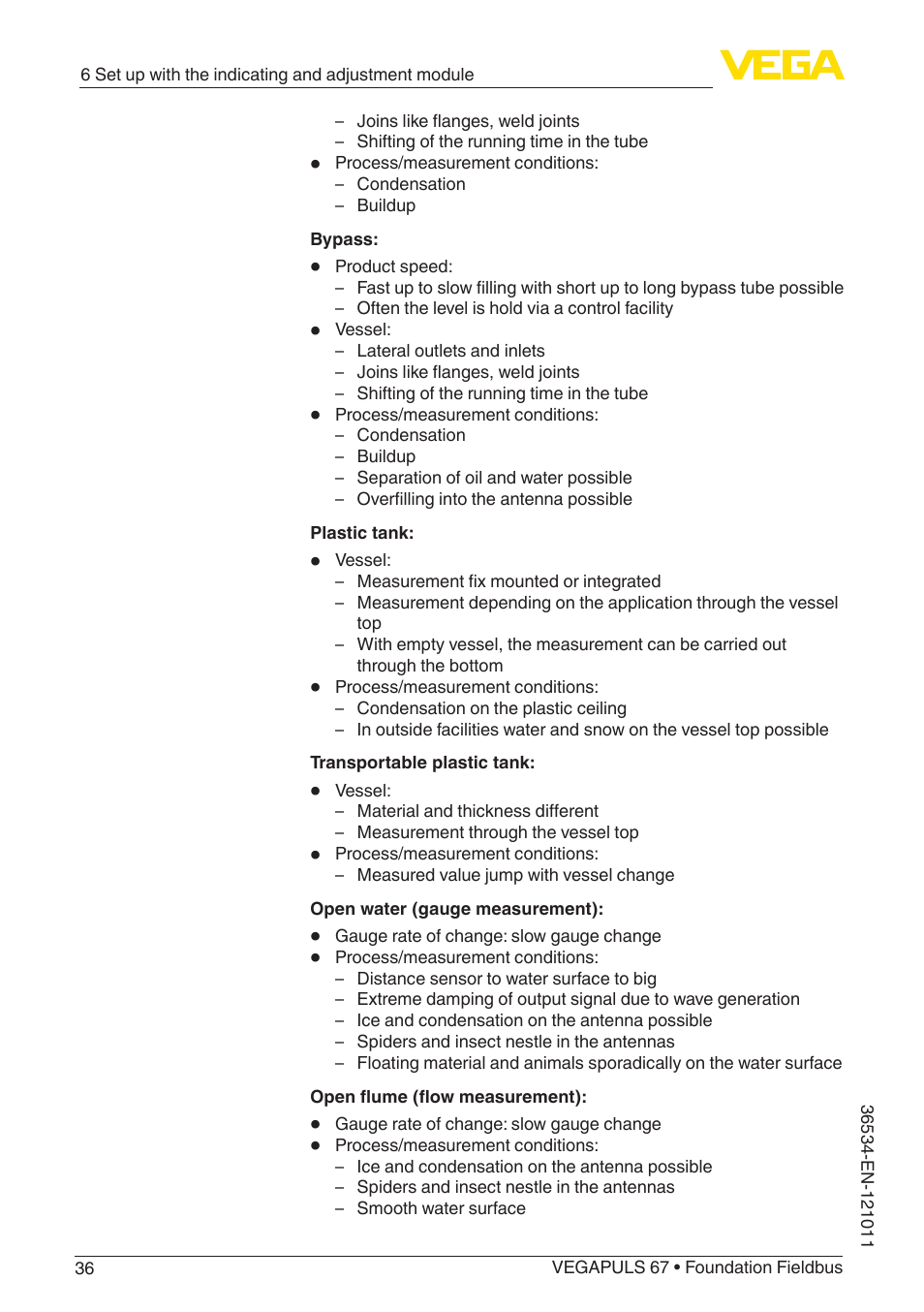 VEGA VEGAPULS 67 (≥ 2.0.0 - ≥ 4.0.0) Foundation Fieldbus User Manual | Page 36 / 84