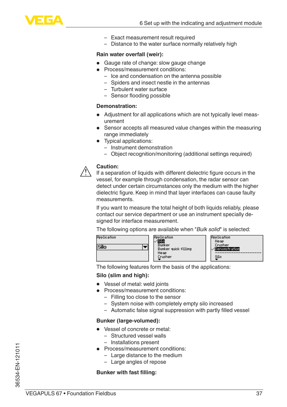 VEGA VEGAPULS 67 (≥ 2.0.0 - ≥ 4.0.0) Foundation Fieldbus User Manual | Page 37 / 84