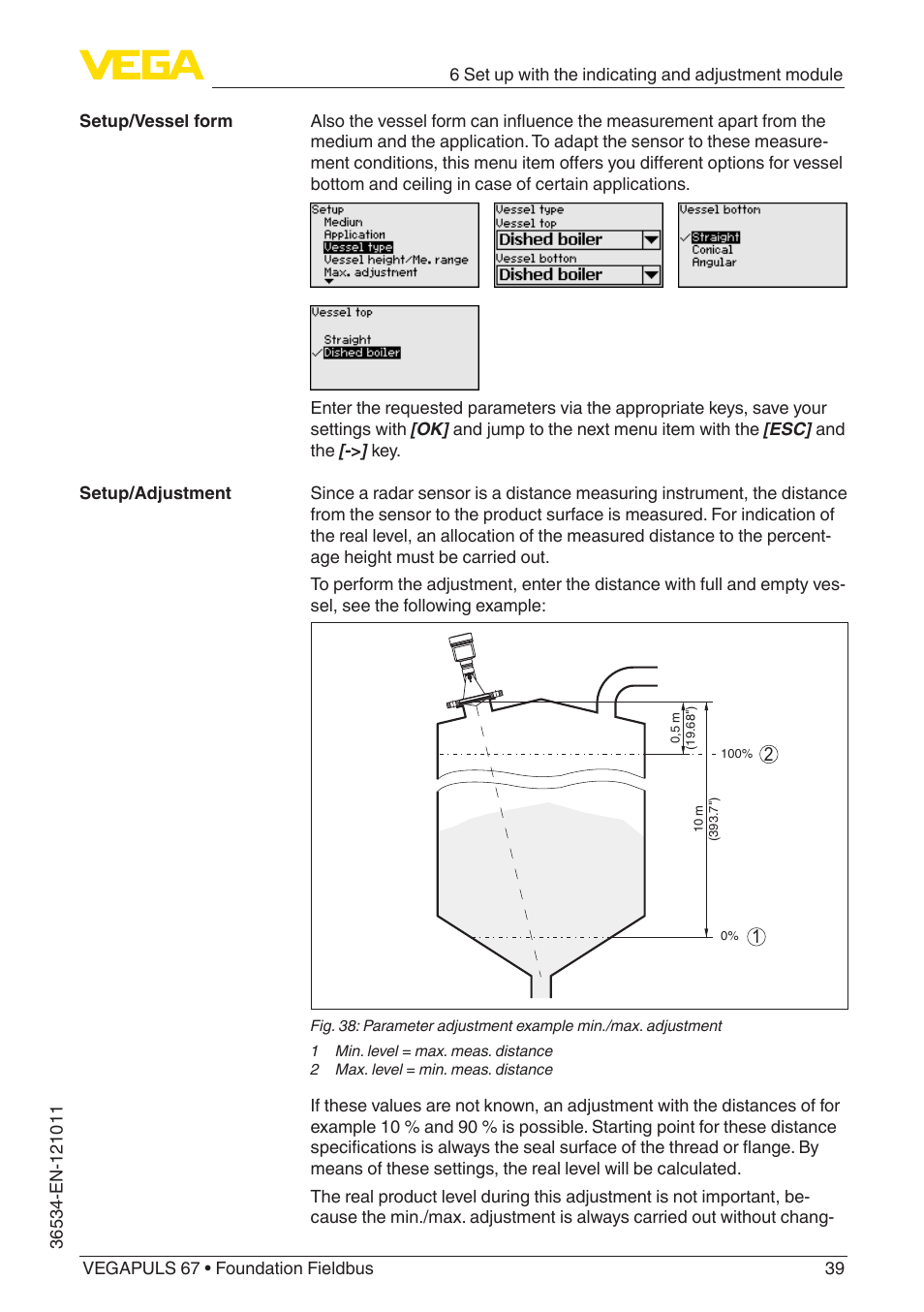 VEGA VEGAPULS 67 (≥ 2.0.0 - ≥ 4.0.0) Foundation Fieldbus User Manual | Page 39 / 84