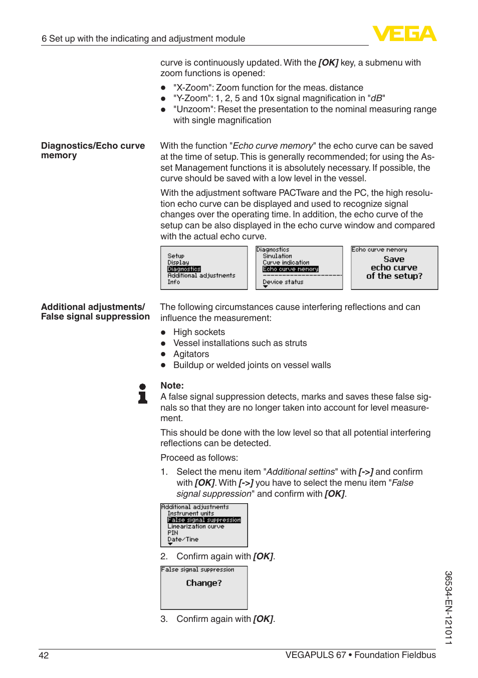 VEGA VEGAPULS 67 (≥ 2.0.0 - ≥ 4.0.0) Foundation Fieldbus User Manual | Page 42 / 84