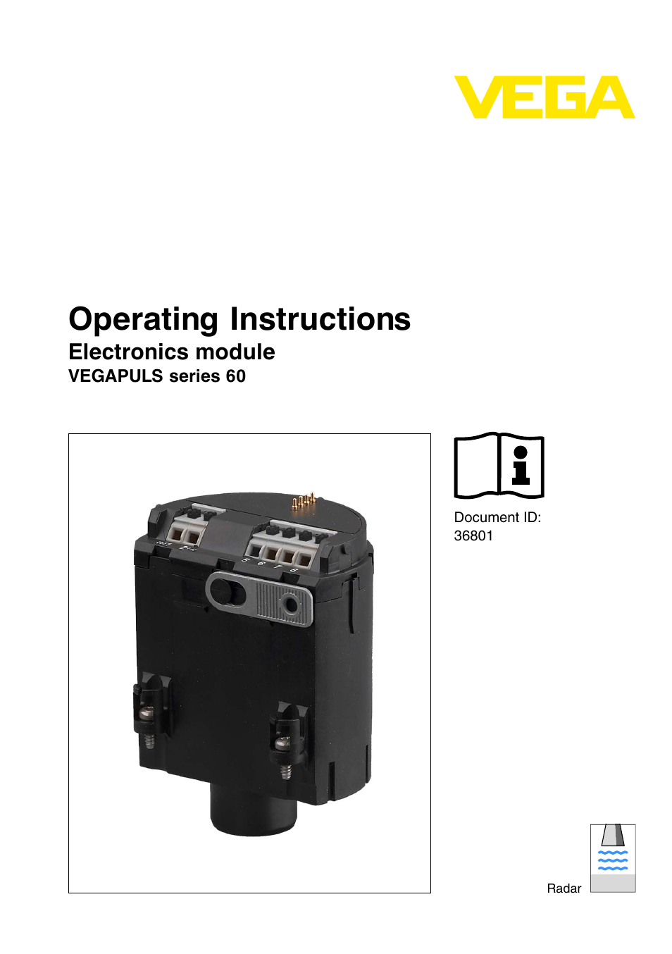 VEGA VEGAPULS series 60 Electronics module (≥ 2.0.0 - ≥ 4.0.0) User Manual | 16 pages