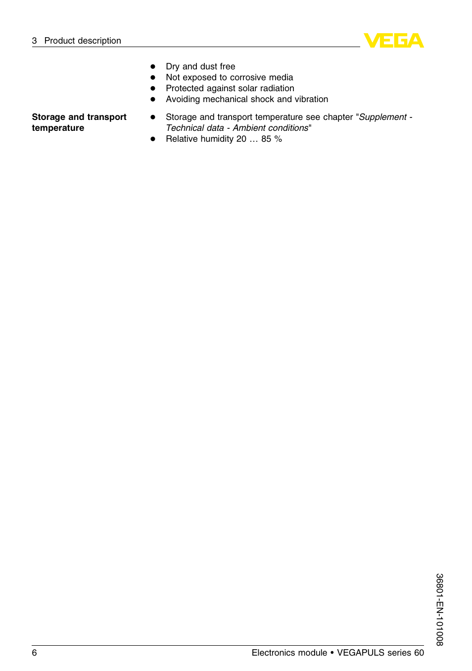 VEGA VEGAPULS series 60 Electronics module (≥ 2.0.0 - ≥ 4.0.0) User Manual | Page 6 / 16