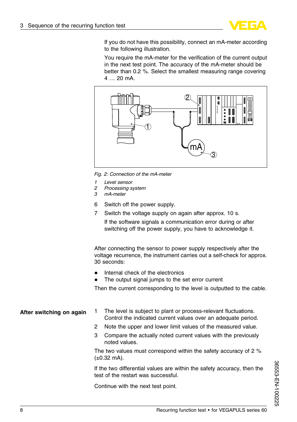 VEGA VEGAPULS series 60 Recurring function test User Manual | Page 8 / 20