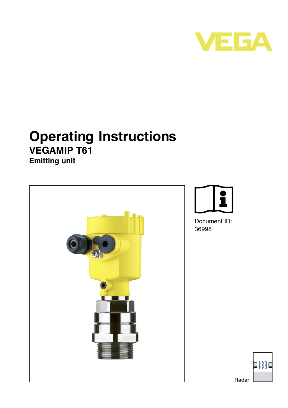 VEGA VEGAMIP T61 Emitting unit User Manual | 28 pages