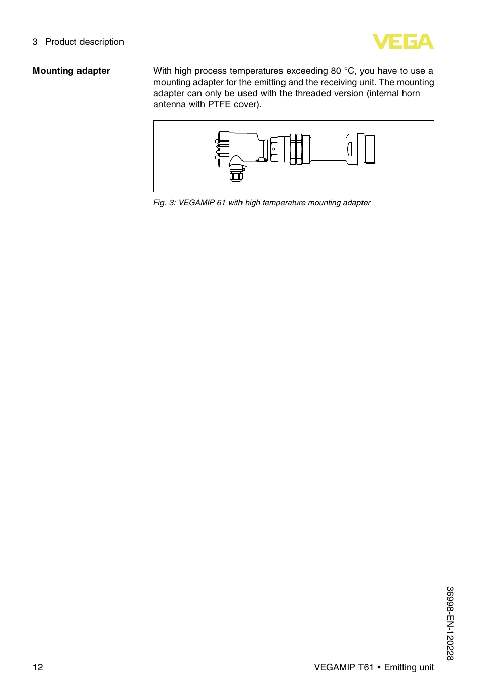 VEGA VEGAMIP T61 Emitting unit User Manual | Page 12 / 28