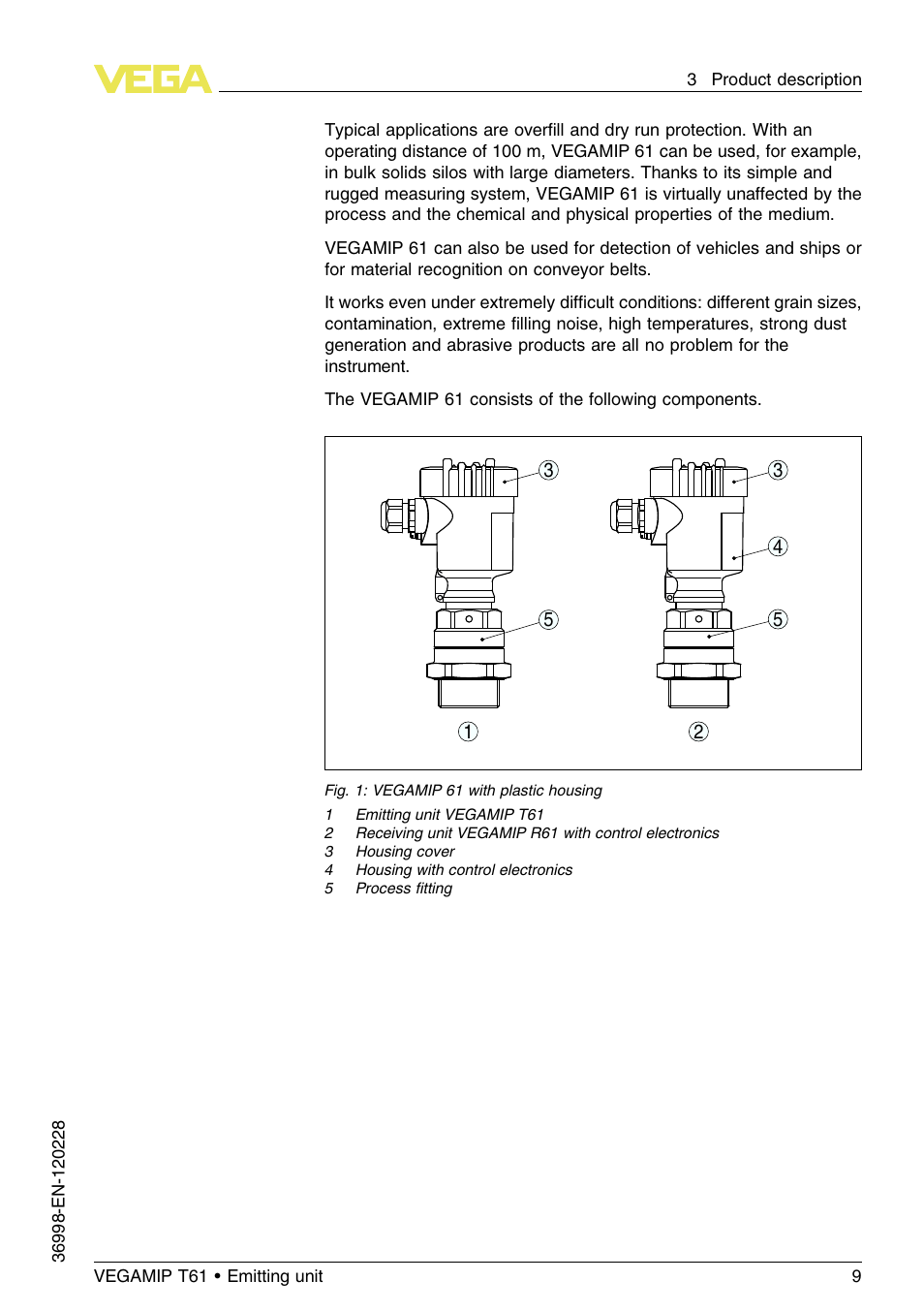 VEGA VEGAMIP T61 Emitting unit User Manual | Page 9 / 28