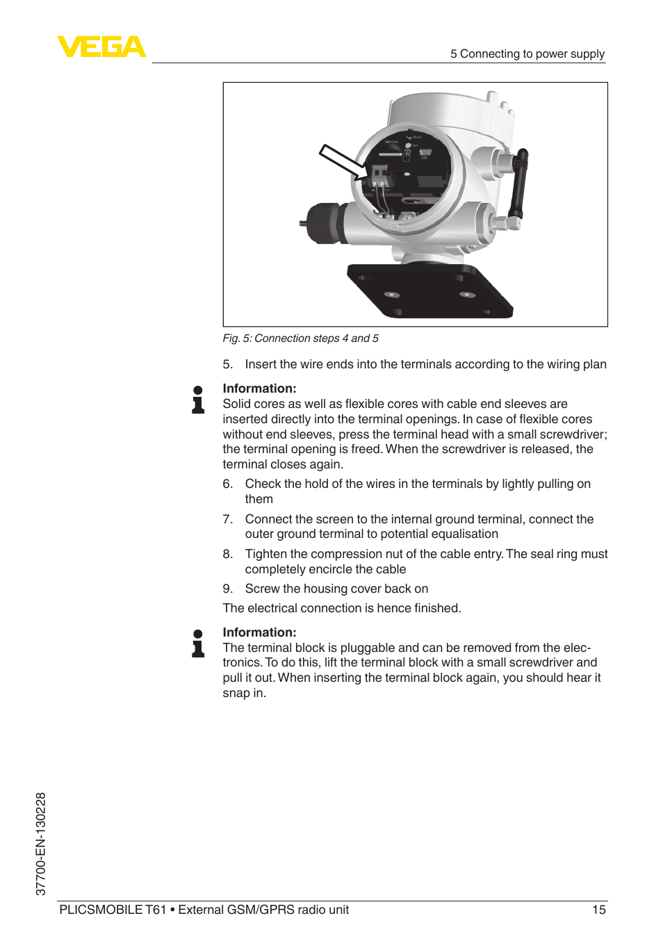 VEGA PLICSMOBILE T61 User Manual | Page 15 / 40
