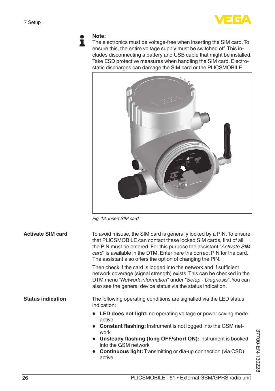 VEGA PLICSMOBILE T61 User Manual | Page 26 / 40