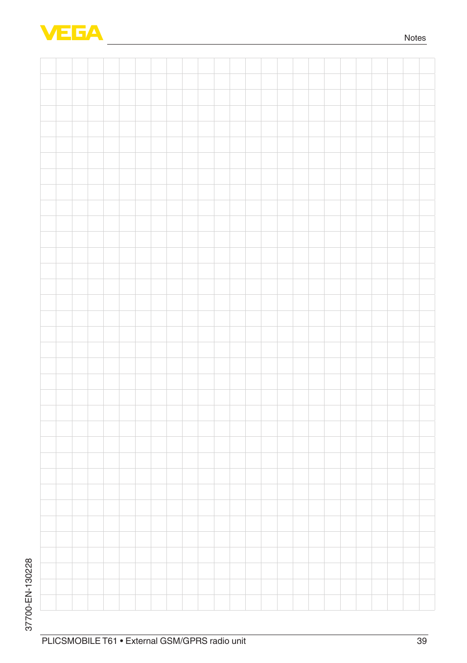 VEGA PLICSMOBILE T61 User Manual | Page 39 / 40