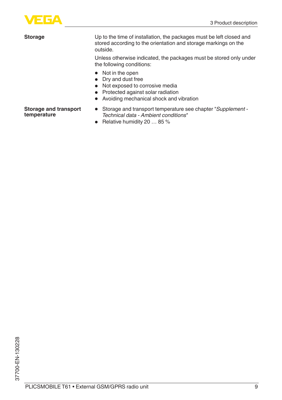 VEGA PLICSMOBILE T61 User Manual | Page 9 / 40